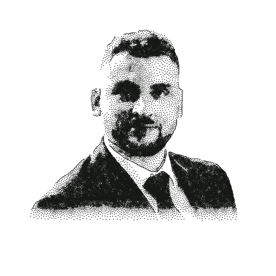 Stipple portrait of Sebastian Winzker